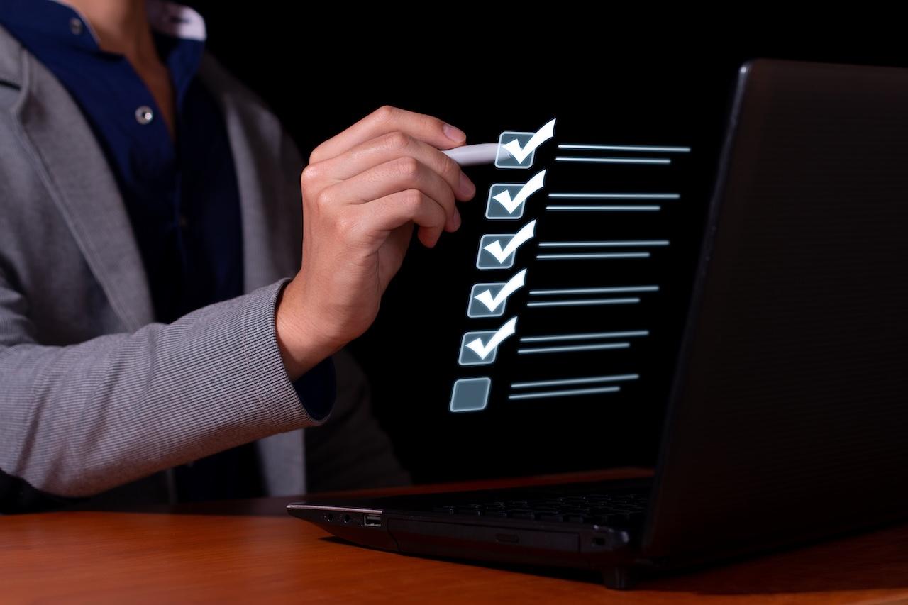 Checklist for a basic website security audit on a screen